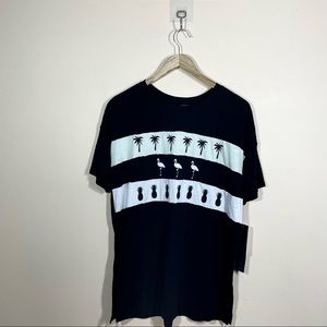 Carbon Copy Flamingo Pineapple Palm Graphic T-Shirt